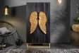 Armoire haute design ailes d'ange coloris noir 140cm