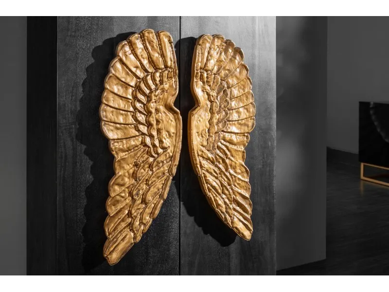 Armoire haute design ailes d'ange coloris noir 140cm