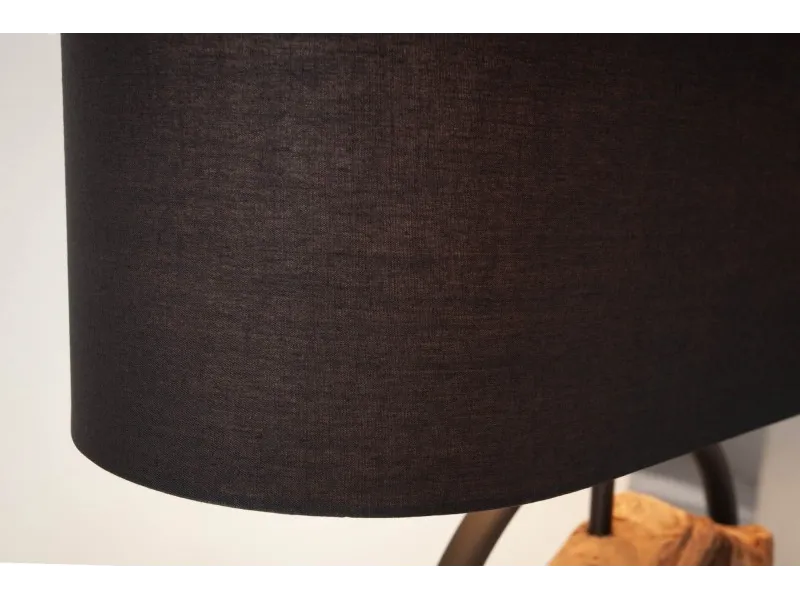 LAMPE DE TABLE BOIS MASSIF 58cm COLORIS NOIR