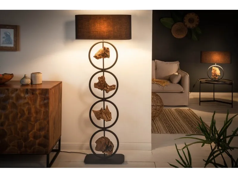 LUNINAIRE DEBOUT EN BOIS MASSIF 147cm COLORIS NOIR