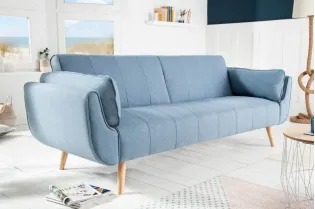 Canapé convertible design scandinave coloris bleu claire en tissu