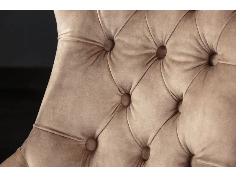 Chaise Confortable Style Castle en Velours café