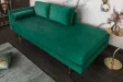 Méridienne Rembourré ultra-Tendance en Velours Vert Emeraude 196cm