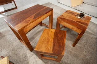 Set Tables Basses Gigognes Carrées En Bois Massif Style Colonial 2
