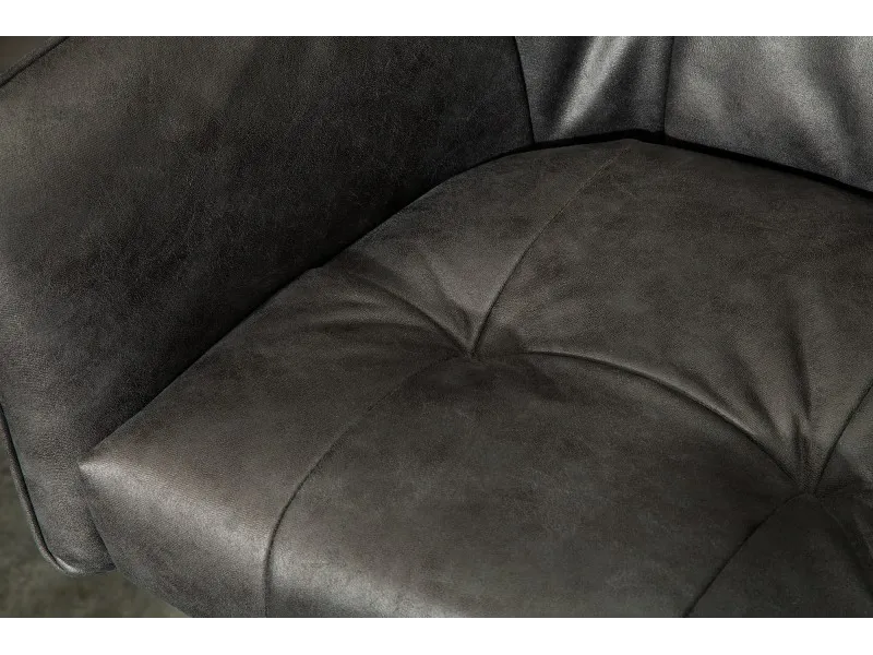 Tabouret de bar 100cm coloris gris antique avec accoudoirs