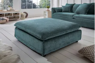 Tabouret moderne en lin coloris vert