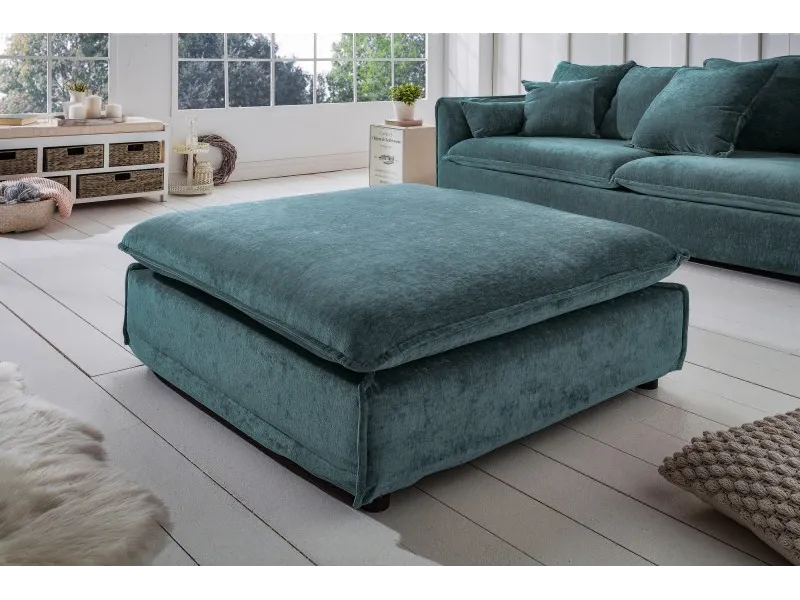 Tabouret moderne en lin coloris vert