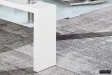 Table basse design coloris blanc laqué avec plateau en verre