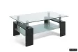 Table basse design coloris noir avec plateau en verre
