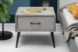 Table de chevet design de 45cm avec tiroir gris clair