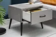 Table de chevet design de 45cm avec tiroir gris clair