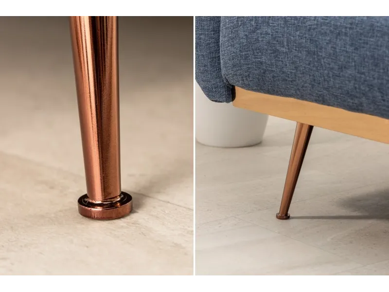 Canapé-lit contemporain en tissu coloris bleu