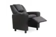 Mini Fauteuil relax relevable revêtu en simili cuir noir
