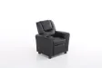 Mini Fauteuil relax relevable revêtu en simili cuir noir