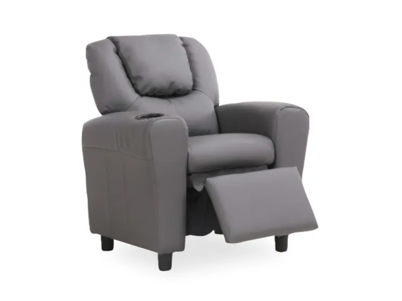 MINI FAUTEUIL RELAX RELEVABLE REVÊTU EN SIMILI CUIR coloris gris