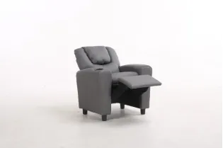 MINI FAUTEUIL RELAX RELEVABLE REVÊTU EN SIMILI CUIR coloris gris 2