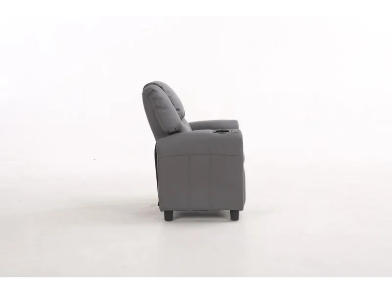 MINI FAUTEUIL RELAX RELEVABLE REVÊTU EN SIMILI CUIR coloris gris
