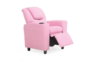 MINI FAUTEUIL RELAX RELEVABLE REVÊTU EN SIMILI CUIR COLORIS rose