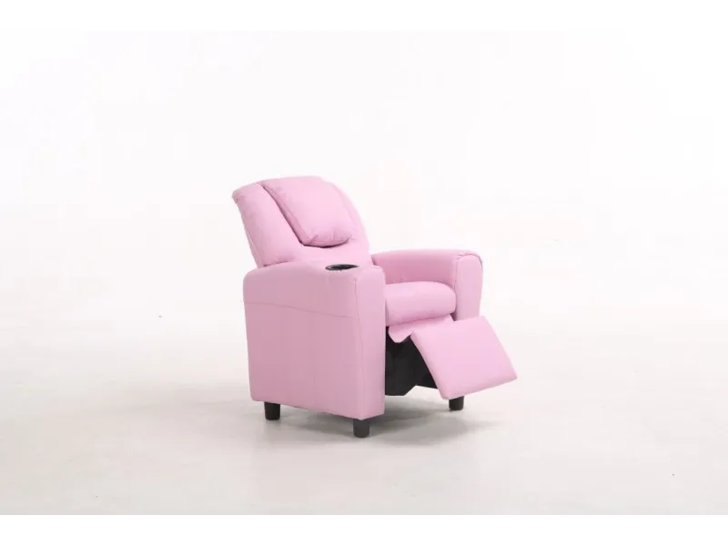 MINI FAUTEUIL RELAX RELEVABLE REVÊTU EN SIMILI CUIR COLORIS rose