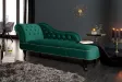 Méridienne design Chesterfield capitonné en velours coloris vert émeraude