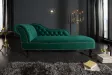Méridienne design Chesterfield capitonné en velours coloris vert émeraude