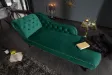 Méridienne design Chesterfield capitonné en velours coloris vert émeraude