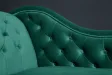 Méridienne design Chesterfield capitonné en velours coloris vert émeraude