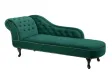 Méridienne design Chesterfield capitonné en velours coloris vert émeraude