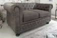 Canapé Chesterfield en microfibre vintage gris