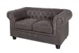 Canapé Chesterfield en microfibre vintage gris