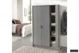 ARMOIRE 3 PORTES avec penderie coloris chêne gris