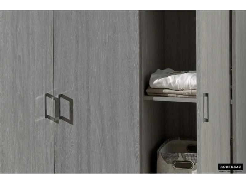 ARMOIRE 3 PORTES avec penderie coloris chêne gris