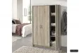 ARMOIRE 3 PORTES avec penderie coloris chêne naturel
