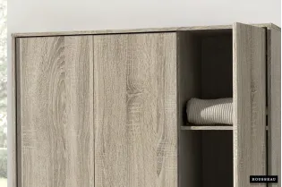 ARMOIRE 3 PORTES avec penderie coloris chêne naturel 2