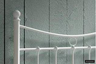 Lit adulte de 90x200 en métal coloris blanc 2