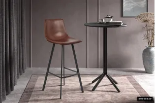 Tabouret de bar design en similicuir coloris marron