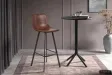 Tabouret de bar design en similicuir coloris marron