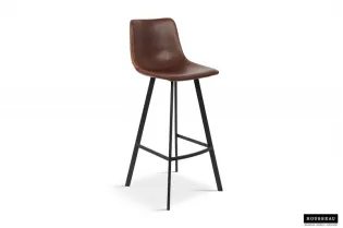 Tabouret de bar design en similicuir coloris marron 2