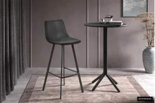 Tabouret de bar design en similicuir coloris noir