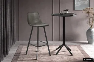 Tabouret de bar design en similicuir coloris gris