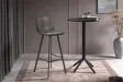 Tabouret de bar design en similicuir coloris gris