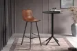 Tabouret de bar design en similicuir coloris Cognac