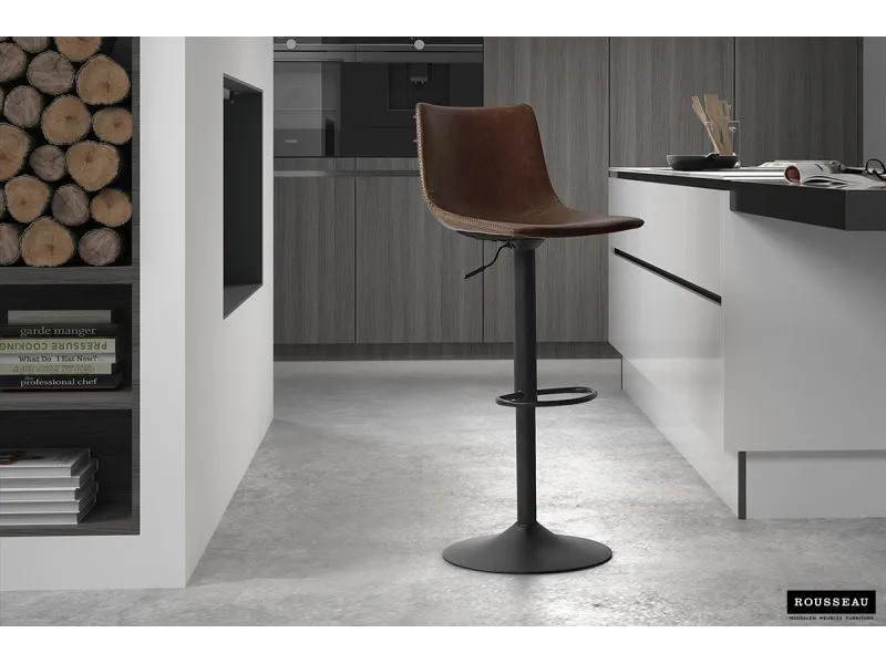 Tabouret de bar design coloris marron