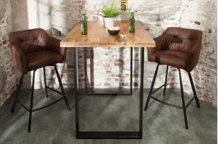 Table de bar design 120cm coloris chêne naturel 2
