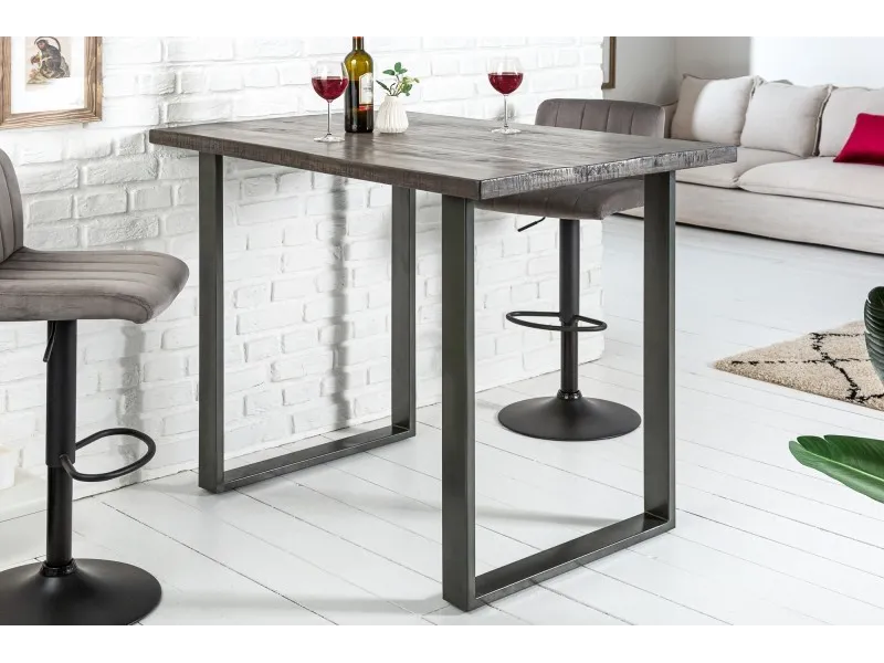 Table de bar design 120cm coloris chêne gris
