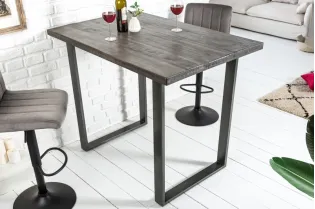 Table de bar design 120cm coloris chêne gris 2