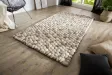 Tapis design gris de 200x120cm en laine tricoté