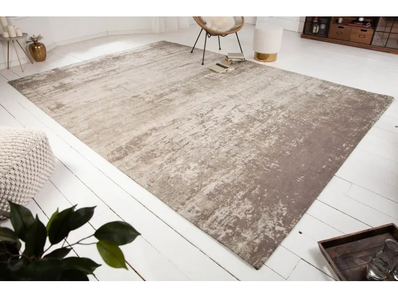 Tapis contemporain tricoté de 350x240cm coloris beige gris