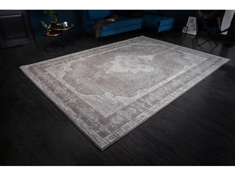 Tapis contemporain de 350x240cm coloris gris clair