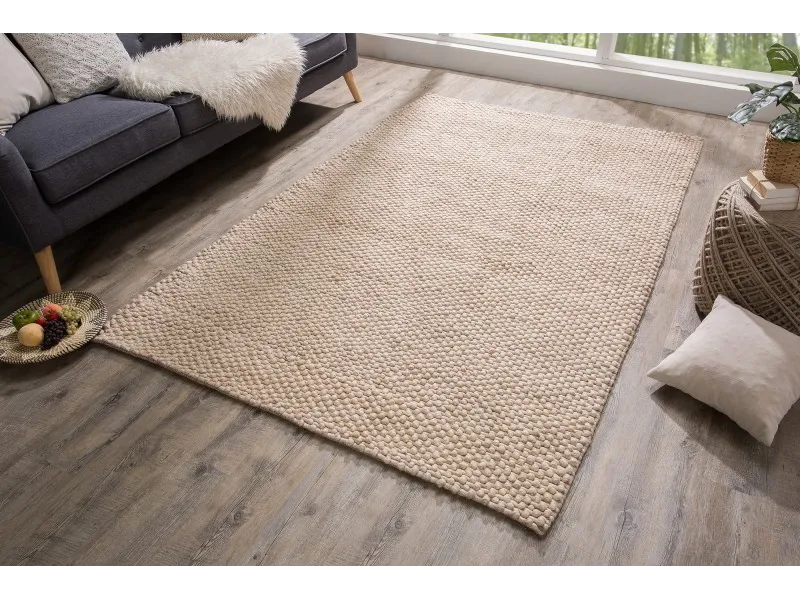 Tapis style rétro de couleur beige de 240x160cm
